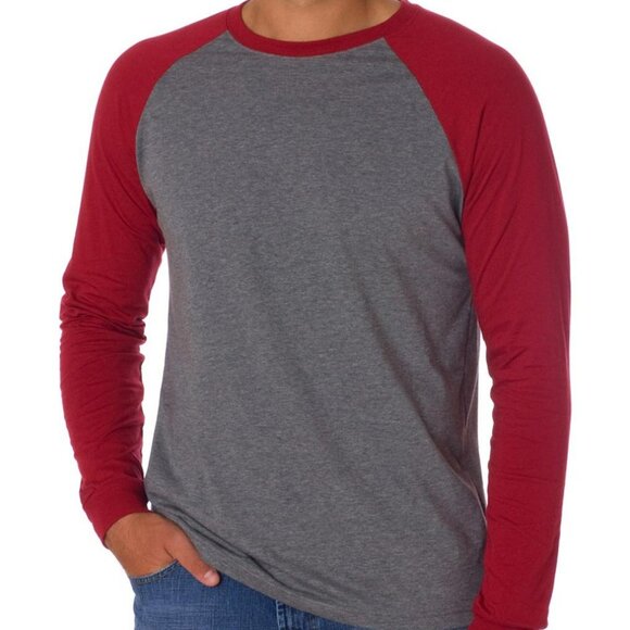 Retro Crew Neck Baseball Shirt, Dynamic Cotton Raglan T Shirt - Picture 1 of 16